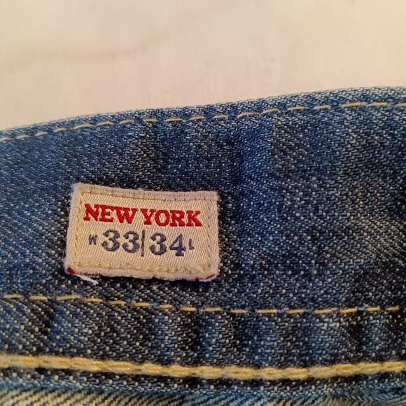 Mek Y2K Mens NEW YORK Denim 100% Cotton Dark Wash Jeans sz 32/34 - Picture 11 of 16